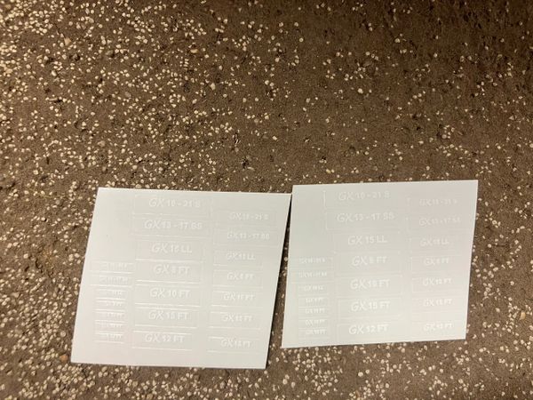 1:32 scale High quality vinyl huge pack 42 white sticker set various Stewart GX Trailer farm machinery decals