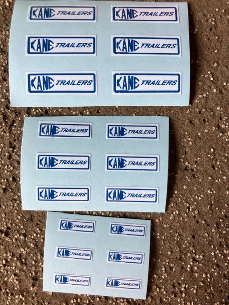 1:32 scale High quality vinyl pack 18 x sticker set Kane Trailers farm machinery decals