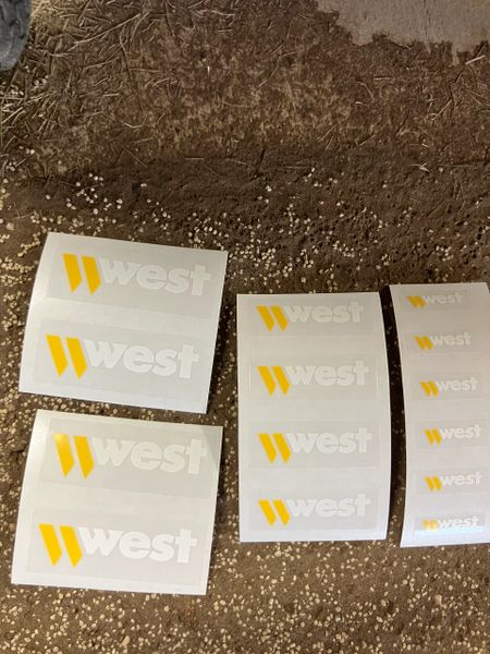 1:32 scale High quality vinyl pack 14 x sticker set West spreader trailer farm machinery decals 1:32 scale