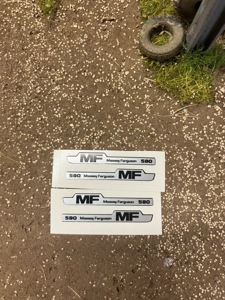 Massey Ferguson 590 Tractor bonnet professional pre cut decals 4 x 40mm High quality vinyl huge pack decals bonnet farm machinery 1:32 scale