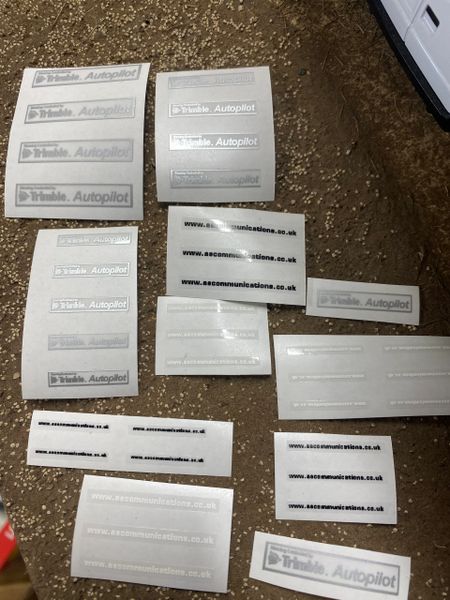 Trimble Autopilot AS Communications white High quality vinyl huge pack decals Tractor farm machinery decals 1:32 scale