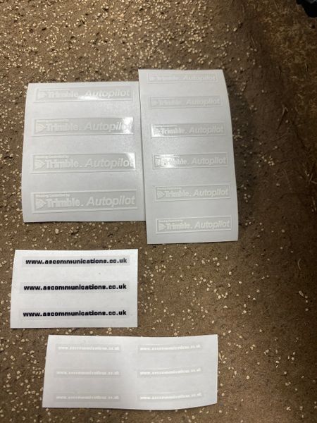 Trimble Autopilot AS Communications white High quality vinyl huge pack decals Tractor farm machinery decals 1:32 scale
