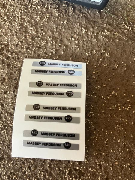 Massey Ferguson 135 Tractor x 8 Professional pre cut silver High quality vinyl pack decals Tractor bonnet farm machinery decals 1:32 scale