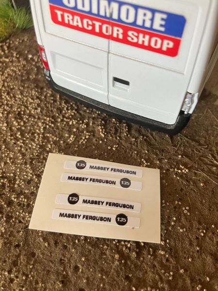 Massey Ferguson 135 Tractor x Professional pre cut 4 White High quality vinyl pack decals Tractor bonnet farm machinery decals