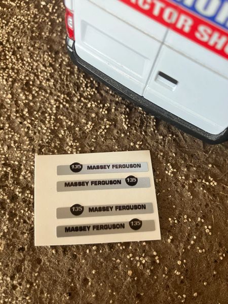 Massey Ferguson 135 Tractor x 4 Professional pre cutSilver High quality vinyl pack decals Tractor bonnet farm machinery decals