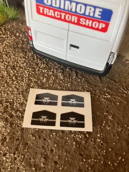 Massey Ferguson 135 165 185 188 Tractor x 4 Professional pre cut Silver black High quality vinyl pack decals Tractor front grill bonnet farm machinery decals 1:32 scale
