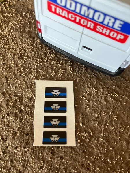 Massey Ferguson 135 165 185 188 Tractor x 4 Blue Silver black Pre cut Professional High quality vinyl pack decals Tractor front grill bonnet farm machinery decals 1:32 scale