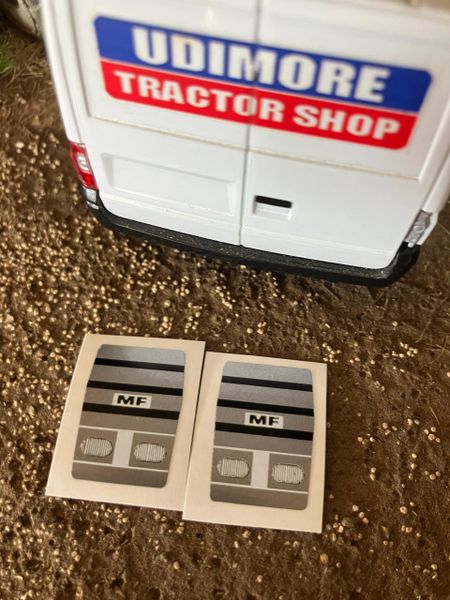 Massey Ferguson Tractor grill lights x 2 red grey white black High quality Professional pre cut vinyl pack decals Tractor front grill bonnet farm machinery decals