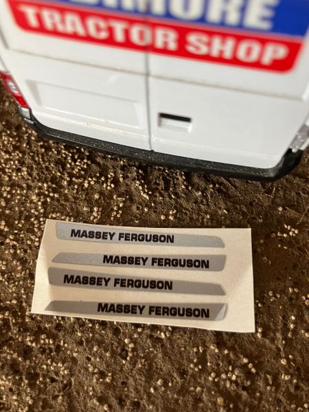 Massey Ferguson Tractor Farm Machinery 4 x 40mm Silver Black Pre Cut Professional High quality vinyl huge pack decals bonnet farm machinery decals 1:32 scale