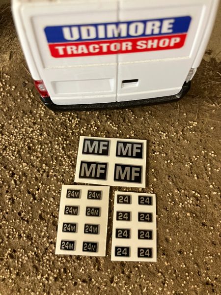 Massey Ferguson 24M 24 Trailer x 20 Grey Black Professional Pre Cut High quality vinyl huge pack decals bonnet farm machinery decals