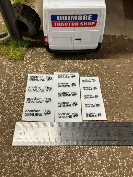 JCB x 14 decals 1:32 scale Professional pre cut High quality vinyl Tractor construction farm machinery decals