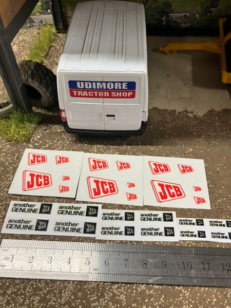 JCB construction x 27 decal pack 1:32 scale Professional pre cut High quality vinyl JCB construction loadall Tractor trailer farm machinery decals