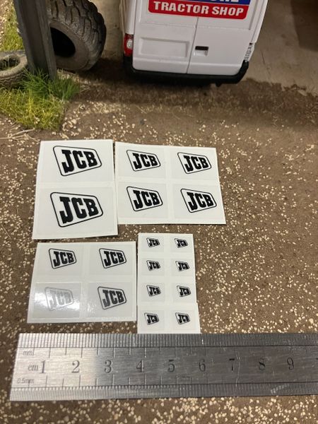 JCB construction x 16 decal pack Professional Pre Cut High quality vinyl decal packs stickers 1:32 scale Loadall Digger Backhoe