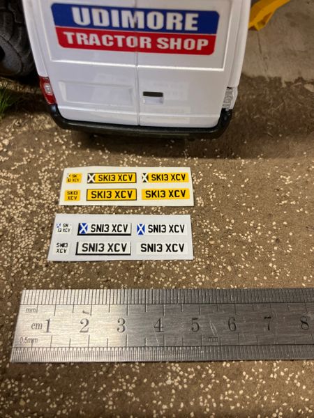 Scottish number plates Professional Pre Cut High quality vinyl decal packs stickers 1:32 scale