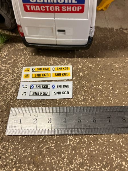 SN11 KGB Scottish number plates Professional Pre Cut High quality vinyl decal packs stickers 1:32 scale