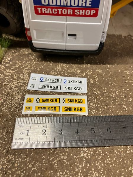 Scottish number plates Professional Pre Cut High quality vinyl decal packs stickers 1:32 scale