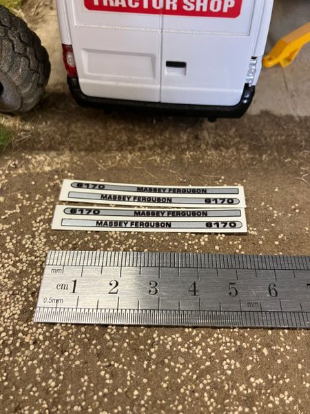 Massey Ferguson 6170 Tractor x 4 Pre cut Professional Silver High quality vinyl pack decals Tractor bonnet farm machinery decals