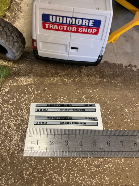Massey Ferguson 3080 Tractor x 4 Pre cut Professional Silver High quality vinyl pack decals Tractor bonnet farm machinery decals
