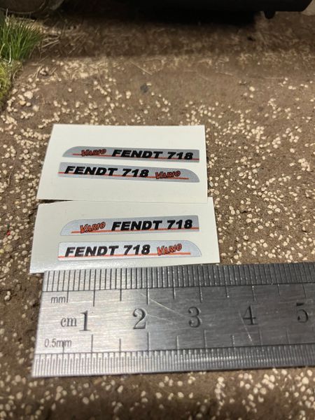 Fendt 718 Tractor Silver black red decals Professional pre cut High quality vinyl farm machinery decals 1:32 scale