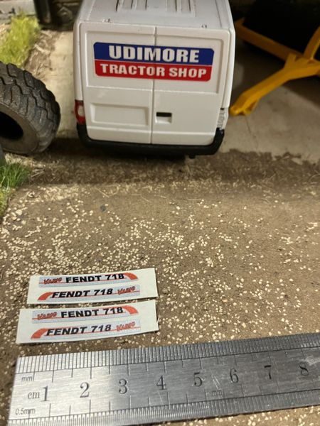 Fendt 718 Tractor Silver black red decals Professional pre cut High quality vinyl farm machinery decals 1:32 scale