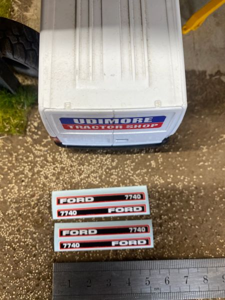 Ford 7740 Tractor 50mm Professional pre cut High quality vinyl bonnet decals farm machinery Britains decals 1:32 scale