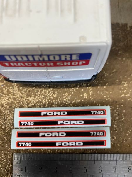 Ford 7740 Tractor 65mm Professional pre cut High quality vinyl bonnet decals farm machinery Britains decals 1:32 scale