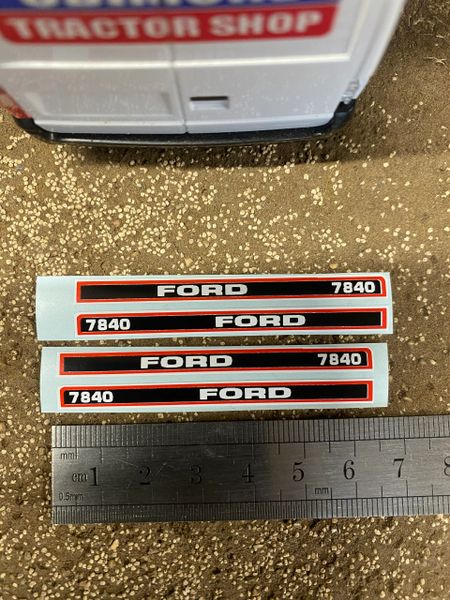 Ford 7840 Tractor 65mm Professional pre cut High quality vinyl bonnet decals farm machinery Britains decals 1:32 scale