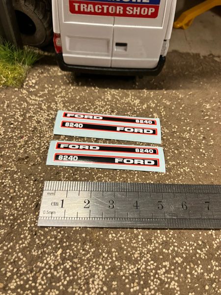 Ford 8240 Tractor 50mm Professional pre cut High quality vinyl bonnet decals farm machinery Britains decals 1:32 scale