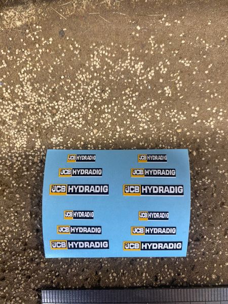 JCB Hydradig x 12 Farm Machinery Professional Pre Cut High quality vinyl decal packs stickers 1:32 scale