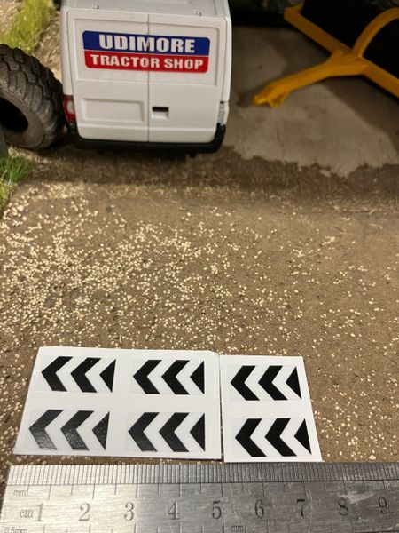 Warning Black white chevron construction Farm Machinery trucks Professional Pre Cut High quality vinyl decal packs stickers 1:32 scale