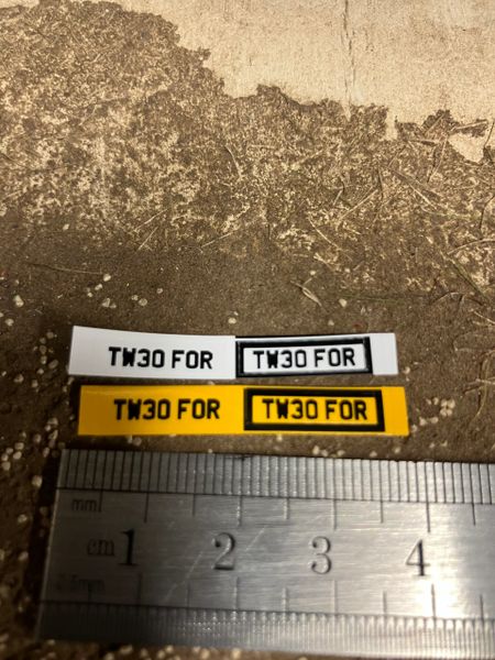 TW30 FOR number plates Professional Pre Cut High quality vinyl decal packs stickers 1:32 scale