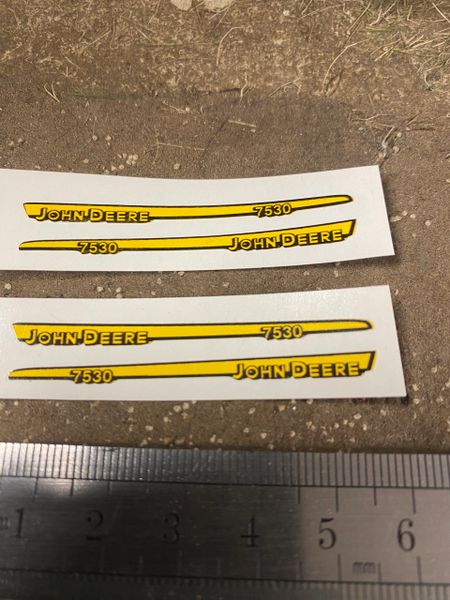 John Deere 7530 Tractor bonnet decals pre cut high quality stickers