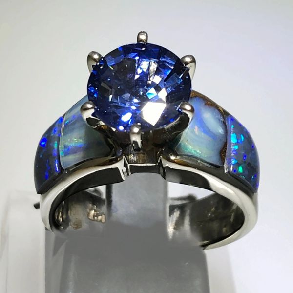 14k White Gold (SPECIAL ORDER) Blue Sapphire | Fernando Benally