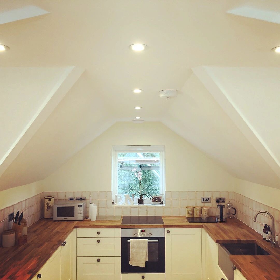 Loft conversion into a granny annex, including new kitchen in Kent. Completed by our electrician