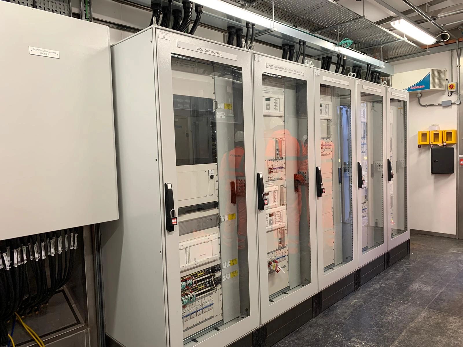 Low voltage switch gear controlling high voltage distribution 