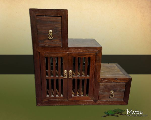 Japanese Tansu Miniature Step Cabinet