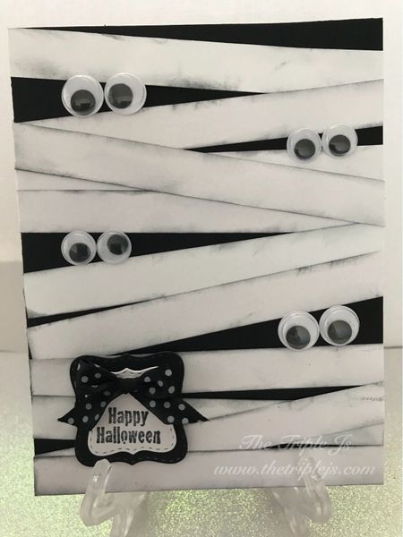 Mummy, Eyes,Happy Halloween, Blank Card
