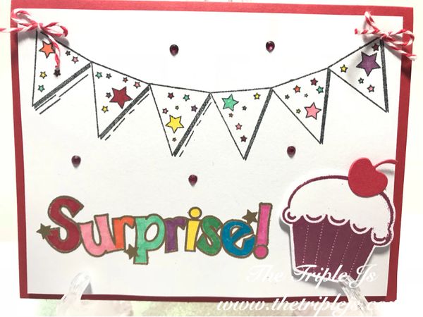 Surprise, Banner, Cupcake, Blank Card