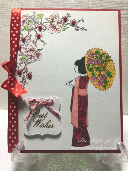 Best Wishes, Japanese Girl, Blank Card