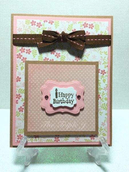 Birthday Card,Simple, Flowers, Pink