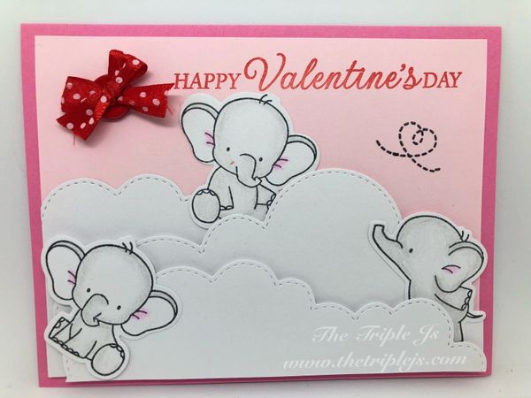 Happy Valentine's Day, Elephants, Cloud, Pink
