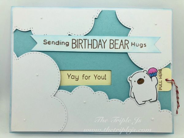 Sending BIRTHDAY BEAR Hugs, Slide Card, Yay for You!, Peek-A-Boo