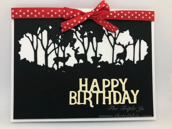 Happy Birthday Shadow Dark Forest Deer Handmade Cards Greeting Cards Birthday Cards Gifts