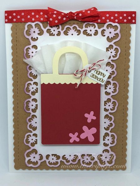 Birthday, Little Gift Bag, Blank Card