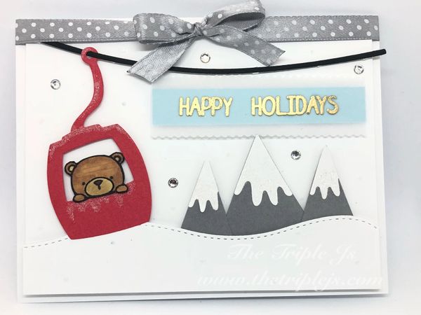 Happy Holiday, Cable Car, Bear, Blank Card