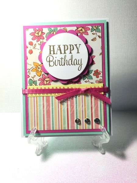 Happy Birthday, Pattern Paper, Blank Card
