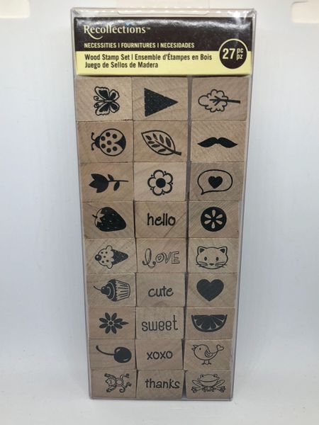 Recollection 27 PCS Wood Stamp Set