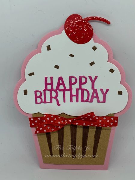 Cupcake Card, Happy Birthday, Cherry on Top