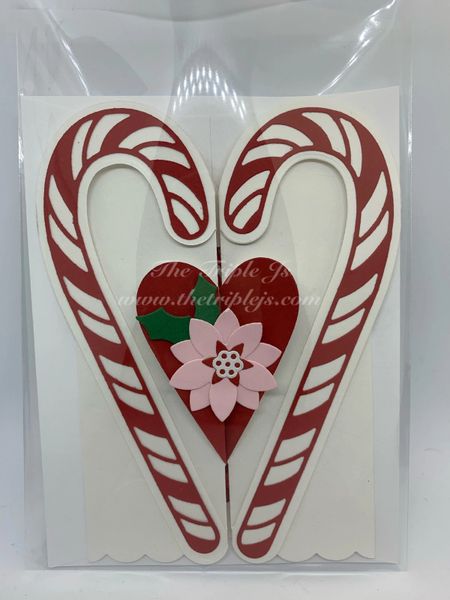 Candy Cane Wishes, Heart, Holiday Card