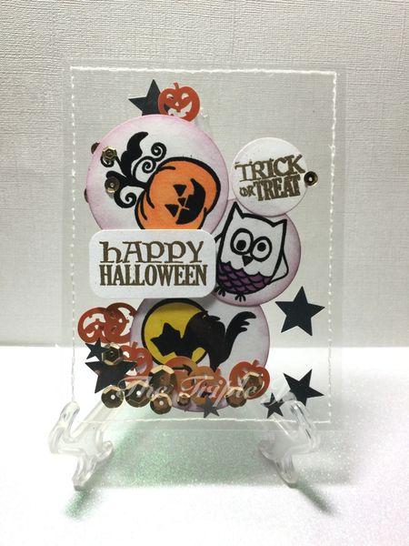 Happy Halloween, Shaker Card, Trick or Treat, Pumpkin